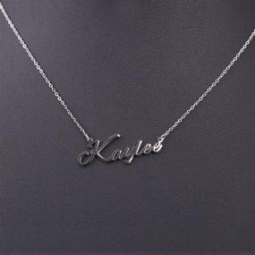 img 3 attached to 🔤 Custom Old English Name Necklace: Personalized Stainless Steel Pendant for Women and Girls