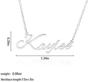 img 1 attached to 🔤 Custom Old English Name Necklace: Personalized Stainless Steel Pendant for Women and Girls