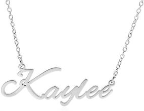 img 4 attached to 🔤 Custom Old English Name Necklace: Personalized Stainless Steel Pendant for Women and Girls