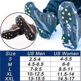 img 3 attached to FUSIGO Ice Snow Traction Cleats - 10-Stud Walk Traction Cleats Crampons for Shoes and Boots - Slip-on Stretch Footwear for Men and Women Walking on Snow and Ice