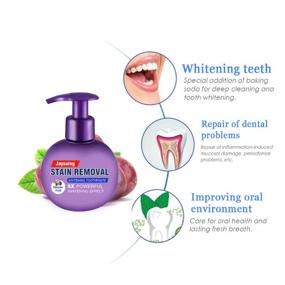 img 1 attached to 🦷 Elaco Baking Soda Whitening Toothpaste: Powerful Stain Removal & Fluoride-Free Formula with Blueberry+Passion Fruit Flavors