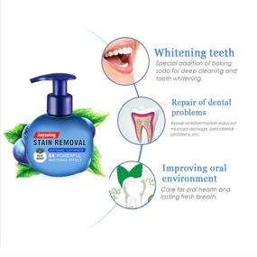 img 2 attached to 🦷 Elaco Baking Soda Whitening Toothpaste: Powerful Stain Removal & Fluoride-Free Formula with Blueberry+Passion Fruit Flavors