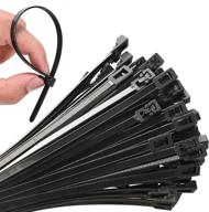 🔒 vtechology 100pcs heavy duty industrial zip ties for secure plant vine, home, office use - adjustable, reusable 8 inch black cable ties logo