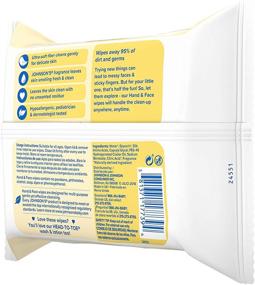 img 1 attached to 👶 Johnson's Baby Hand & Face Cleansing Wipes - 95% Germ & Dirt Removal, Allergy-Tested, Pre-Moistened, Paraben- & Alcohol-Free, 25 ct (Pack of 3)