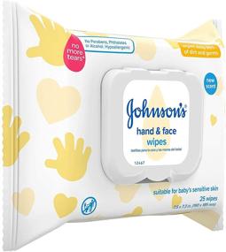 img 3 attached to 👶 Johnson's Baby Hand & Face Cleansing Wipes - 95% Germ & Dirt Removal, Allergy-Tested, Pre-Moistened, Paraben- & Alcohol-Free, 25 ct (Pack of 3)