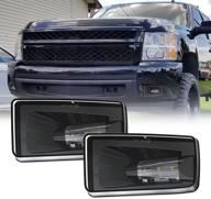 🚗 premium 4x4flstc led fog lights assembly for avalanche, silverado, tahoe, gmc yukon, suburban - dot approved, black - 1 pair logo