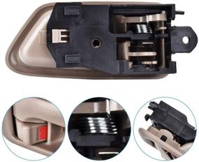 img 1 attached to FAERSI 2Pcs передняя и задняя стороны водительской и пассажирской дверной ручки, замена для Toyota Camry 97-01, бежевого/танцевального цвета