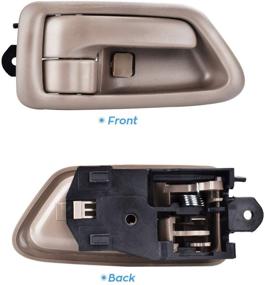 img 3 attached to FAERSI 2Pcs передняя и задняя стороны водительской и пассажирской дверной ручки, замена для Toyota Camry 97-01, бежевого/танцевального цвета