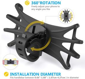 img 2 attached to 🚲 HOMPO: Велосипедный держатель для телефона с поворотом на 360° и силиконовым креплением для смартфонов диагональю 4-6.7 дюйма [совместим с iPhone 12/11/X/Xs/Max/Xr/8/7/Plus]