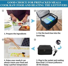 img 1 attached to 🔌 12V Portable Oven - Personal Food Warmer, Car Heating Lunch Box - Electric Slow Cooker for Raw Food Cooking & Meals Reheating during Road Trip, Office Work, Picnic, Camping, or Family Gathering (Black)