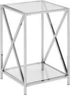 🌟 modern and sleek: convenience concepts oxford end table with clear glass and chrome frame logo