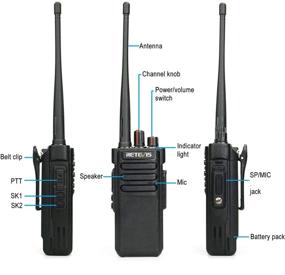 img 3 attached to 📞 Рация Retevis RT29: Водонепроницаемая IP67, Дальнодействие для двусторонних радиостанций на открытом воздухе - Черная (1 шт)