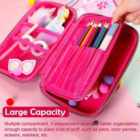 img 1 attached to 🦄 Cute Unicorn Pencil Case for Girls - 3D EVA Pen Pouch with Anti-Shock Design, Large Capacity and Multi-Compartment for School Students, Teens, Kids - Ideal for Boys and Girls
