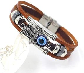 img 1 attached to Bracelet Wristband Three Row Multi Layer Handmade