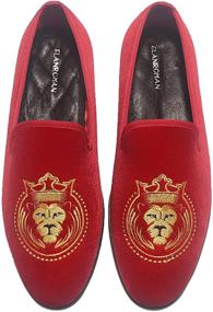 img 4 attached to ELANROMAN Loafers Vintage Embroidery Smoking Men's Shoes in Loafers & Slip-Ons