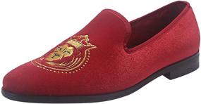 img 3 attached to ELANROMAN Loafers Vintage Embroidery Smoking Men's Shoes in Loafers & Slip-Ons