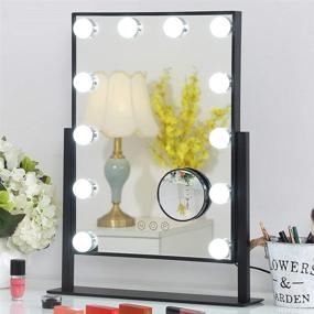 img 4 attached to Hansong Large Hollywood Makeup Vanity Mirror: Professional Light-up Mirror with 10x Magnification, 3 Lighting Modes, and 12 Dimmable Bulbs