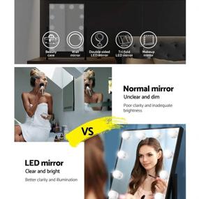 img 2 attached to Hansong Large Hollywood Makeup Vanity Mirror: Professional Light-up Mirror with 10x Magnification, 3 Lighting Modes, and 12 Dimmable Bulbs