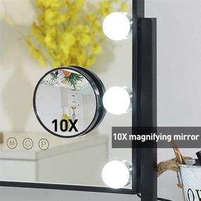 img 1 attached to Hansong Large Hollywood Makeup Vanity Mirror: Professional Light-up Mirror with 10x Magnification, 3 Lighting Modes, and 12 Dimmable Bulbs