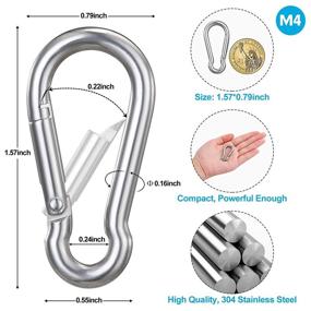 img 3 attached to 🔒 Durable Stainless Steel Carabiner Keychain: Ultimate Safety and Functionality