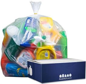 img 3 attached to 🗑️ Plasticplace W55LDC2 Clear Heavy Duty Trash Bags - 55-60 Gallon │ 2 Mil │ 38”x58” (50 Count)