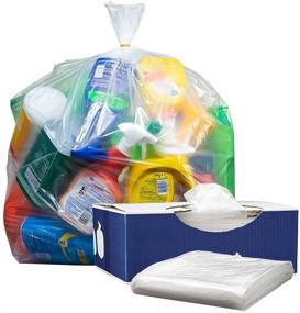 img 2 attached to 🗑️ Plasticplace W55LDC2 Clear Heavy Duty Trash Bags - 55-60 Gallon │ 2 Mil │ 38”x58” (50 Count)