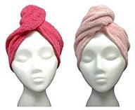 the original turbie twist cotton super absorbent hair towel (2 pack) pink solid: ultimate hair drying efficiency and style logo