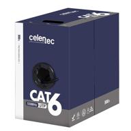 🔌 high-quality celertec cat6 ethernet cable, 500ft, 23awg solid bare copper, unshielded twisted pairs (utp), 550mhz, etl listed & cmr riser rated, indoor, bulk ethernet cable - black logo