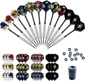 img 4 attached to 🎯 Professional Steel Tip Darts Set - 22g Stainless Needle Tipped Dartboard Darts, Aluminum Shafts, Standard Flights, 20g Nickel Silver Metal Barrels, and Dart Sharpener