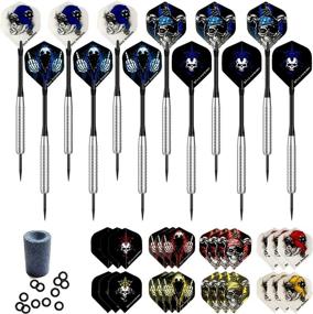 img 3 attached to 🎯 Professional Steel Tip Darts Set - 22g Stainless Needle Tipped Dartboard Darts, Aluminum Shafts, Standard Flights, 20g Nickel Silver Metal Barrels, and Dart Sharpener