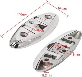 img 3 attached to 🔒 Premium 4 Pack of 6.1 Inch Folding Cleat in 316 Stainless Steel – Flip Up Dock Cleat by NovelBee