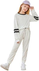 img 2 attached to Sweatsuits Clothing Athletic Sweatshirts Sweatpants Girls' Clothing for Active