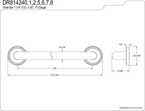 img 2 attached to 💪 Enhance Safety and Style with Kingston Brass DR814247 ROPED 24" Decorative Grab Bar in Brushed Brass