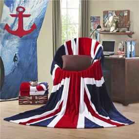 img 3 attached to British Flag Bed Sofa Blanket Couch Cover - 59x79 Inches - Luxuriously Soft Flannel Warm Plush Fleece Bed Throw Quilt Blanket Bedspread - Perfect for Couch, Sofa, Bed, Car, and Travel - Machine Washable Bedding Blankets