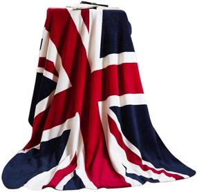 img 4 attached to British Flag Bed Sofa Blanket Couch Cover - 59x79 Inches - Luxuriously Soft Flannel Warm Plush Fleece Bed Throw Quilt Blanket Bedspread - Perfect for Couch, Sofa, Bed, Car, and Travel - Machine Washable Bedding Blankets