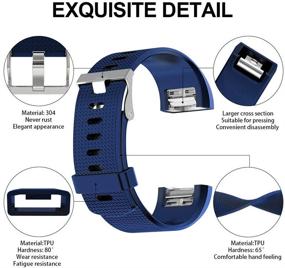 img 3 attached to VINIKI Sport Bands Compatible With Fitbit Charge 2 Special Edition Adjustable Sport Wristbands (Dark Blue