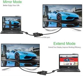 img 2 attached to 🖥️ Адаптер DisplayPort на VGA 2-Pack - DP в VGA конвертер 1080P@60Hz мужской на женский для компьютера, ноутбука, ПК, монитора, проектора, телевизора - Черный