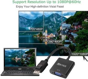 img 1 attached to 🖥️ Адаптер DisplayPort на VGA 2-Pack - DP в VGA конвертер 1080P@60Hz мужской на женский для компьютера, ноутбука, ПК, монитора, проектора, телевизора - Черный