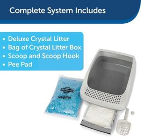 img 2 attached to 🐱 Optimized PetSafe Deluxe Cat Litter Box with Crystal Litter System – Starter Kit Features Litter Scoop, Pee Pad, and 1 Month Supply of ScoopFree Premium Crystal Litter