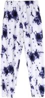 arshiner girls tie dye joggers: comfortable loose sweatpants with high waist trouser fit logo