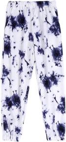 img 4 attached to Arshiner Girls Tie Dye Joggers: Comfortable Loose Sweatpants with High Waist Trouser Fit