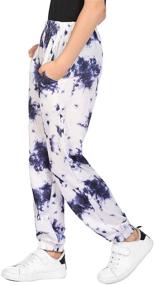 img 1 attached to Arshiner Girls Tie Dye Joggers: Comfortable Loose Sweatpants with High Waist Trouser Fit