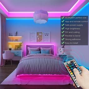 img 2 attached to 🌈 Tenmiro 65.6ft Смарт-музыкальные полоски LED синхронизация света - Управление приложением с помощью пульта дистанционного управления, светодиодные полосы RGB с изменением цвета для спальни, комнаты, кухни, вечеринки, украшения дома