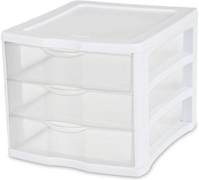 img 3 attached to 🗄️ Sterilite 3 Drawer Unit - White Frame with Clear Drawers, 4-Pack: Efficient Organization Solution