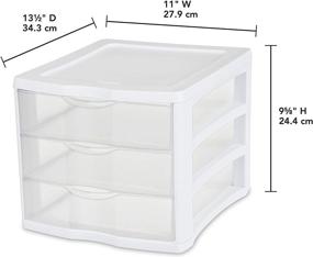 img 2 attached to 🗄️ Sterilite 3 Drawer Unit - White Frame with Clear Drawers, 4-Pack: Efficient Organization Solution