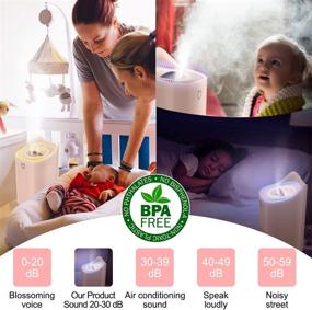 img 1 attached to FYSMY Cool Mist Humidifier with 7-Color Mood Lights - Top Fill, Whisper Quiet Operation, Auto Shut Off, Adjustable Mist Output - Perfect for Bedroom and Baby - Pink