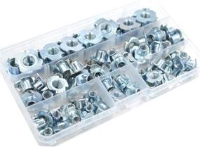 img 2 attached to 🔩 SpzcdZa 75Pcs Zinc Plated Steel T-Nuts Kit - 1/4"-20 5/16"-18 3/8"-16, 4 Pronged Tee Blind Nuts for Wood, Rock Climbing Holds, Furniture & More
