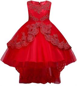 img 3 attached to 💃 HUAANIUE High Low Wedding Flower Girl Gowns: Perfect Pageant & Party Dress for Girls