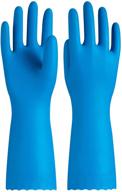 🧤 pacific ppe - latex free reusable dishwashing gloves with cotton lining - blue, large logo