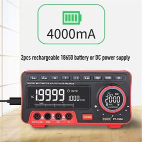 img 2 attached to 🔋 BSIDE Dual Display Digital Multimeter with EBTN LCD, Wireless Speaker, Clock, 19999 Counts, Desktop DMM including 2Pcs 18650 Battery